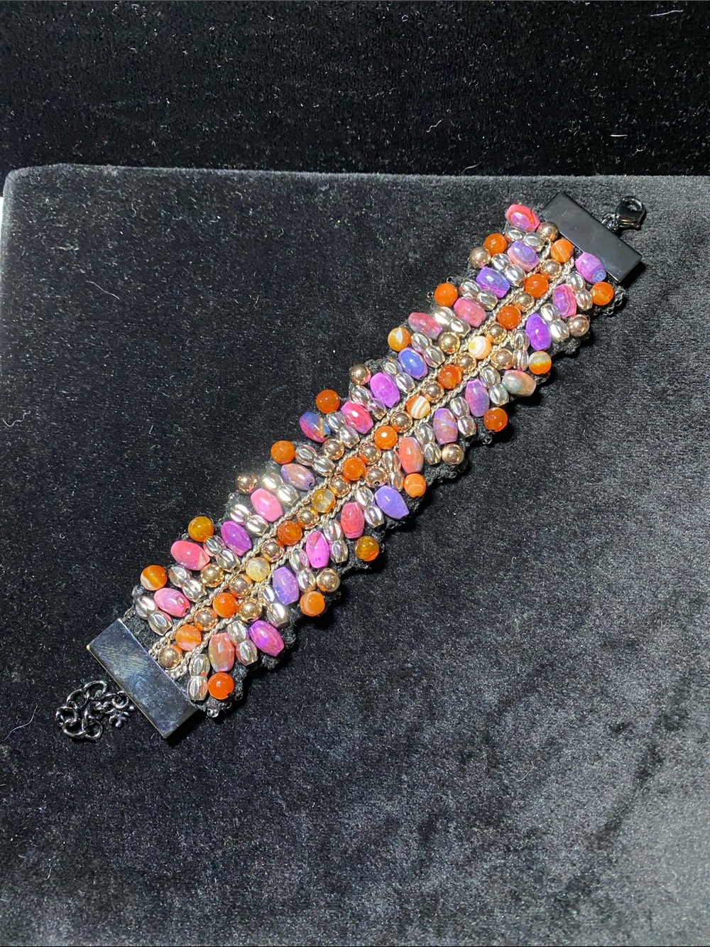 Fifth Ave Multi Rainbow Beads Chucky Art Deco Bracelet